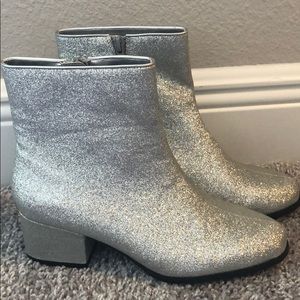Silver Glitter Boots
